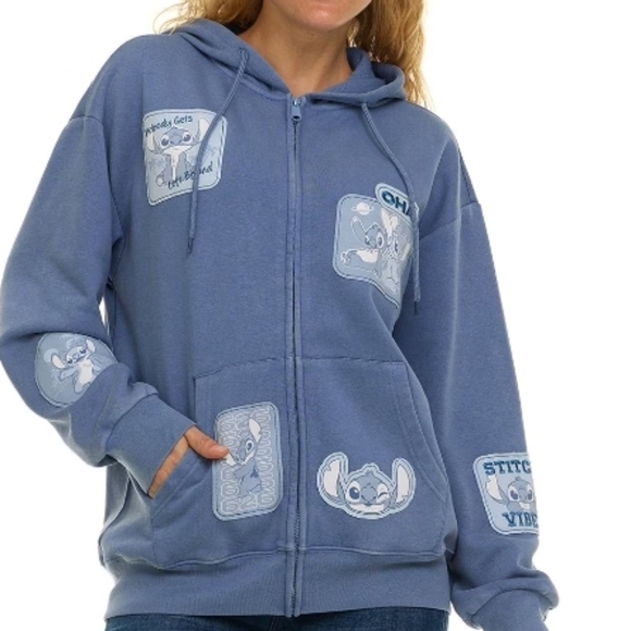 Disney Tops - NWT Disney Blue Stitch Hoodie Size Med.